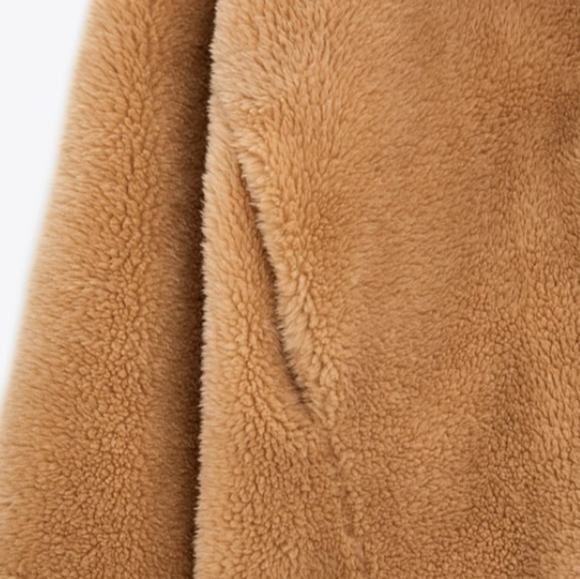 ZARA beige fleece coat size Medium - Picture 5 of 16